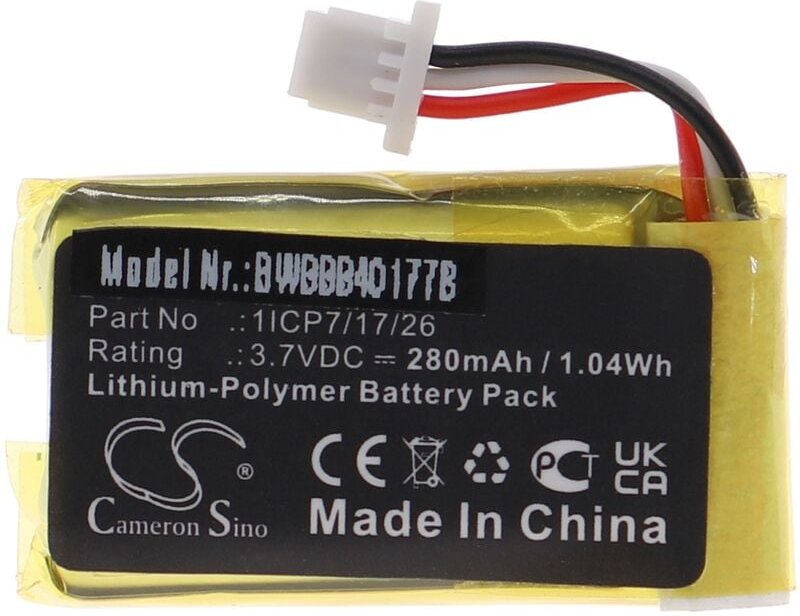 Vhbw - Akku Ersatz für Nest 1ICP7/17/26 für Türsprechanlage, Video-Türklingel (280mAh, 3,7V, Li-Polymer)