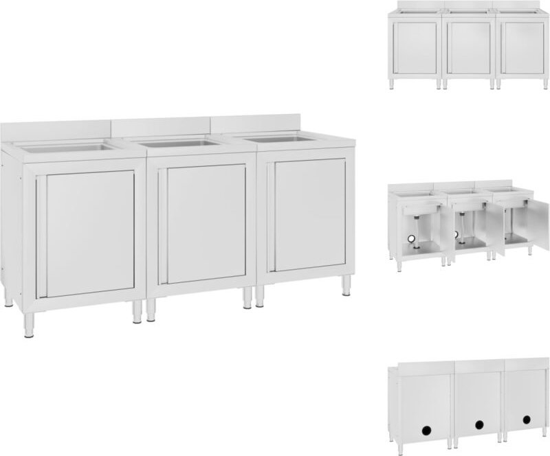 Vidaxl - Gastronomie - Living Gastro-Spülenunterschränke 2 Stk. Edelstahl