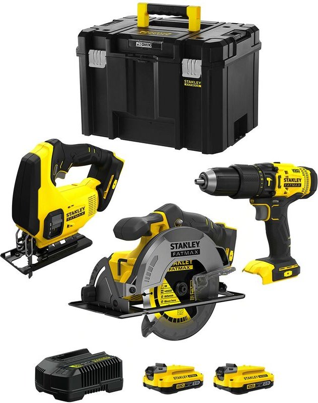 STANLEY FatMax Kit SVK302 (SFMCS600 + SFMCS500 + SFMCD711 + 2 x 2,0 Ah + Ladegerät + TSTAK VI)