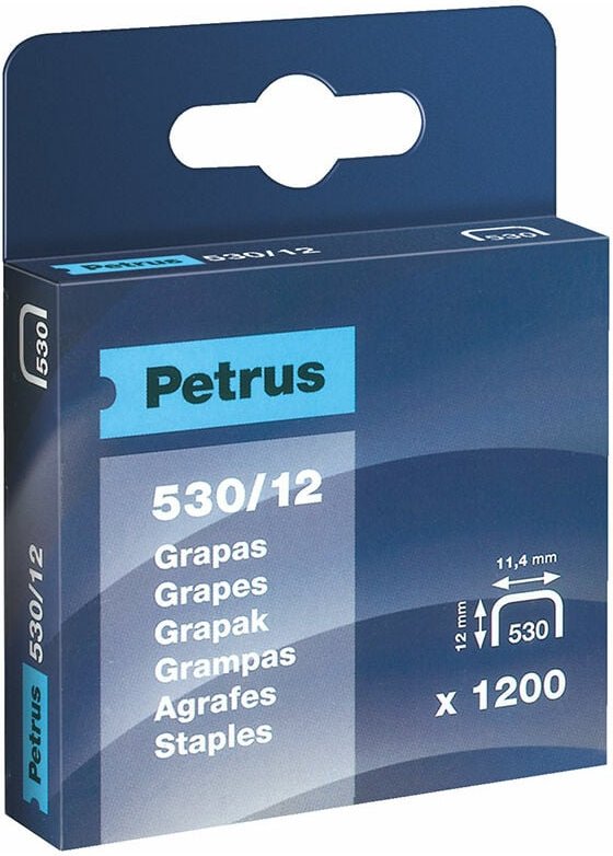 Box, 1200 Heftklammern, mod. 530, 12mm Petrus 77516 19846
