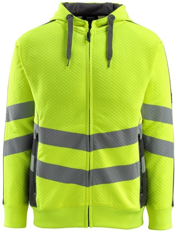 Warnschutz Kapuzensweatshirt corby safe supreme mit Reißverschluss 50138 Gr. 2XL warngelb/dunkelanthrazit - Mascot