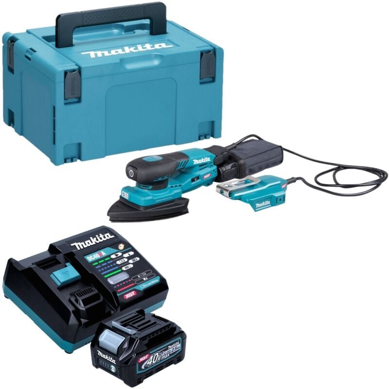 Makita BO 006 CGD101 Akku Deltaschleifer 40 V max. 100 x 150 mm 3,0 mm Hub Brushless + 1x Akku 2,5 Ah + Ladegerät + Makp...