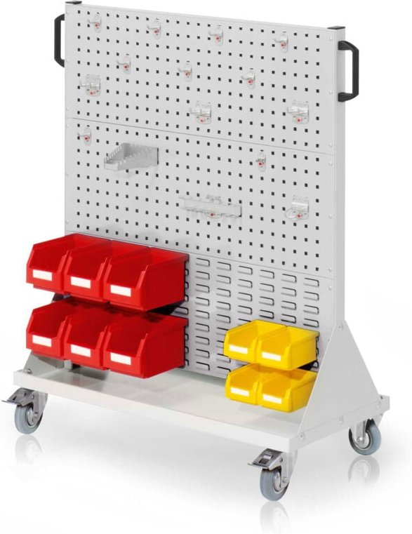 Kappes RasterMobil® mobiler Arbeitsplatzschrank Größe 3 1230x1000x500mm 4 Lochplatten 2 Schlitzplatten 31-teilig - licht...