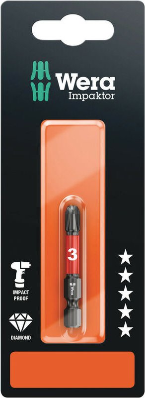 851/4 imp dc sb Impaktor Bits, ph 3 x 50 mm 05073957001 - Wera