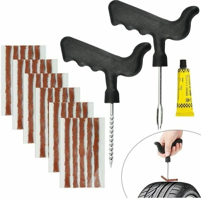 Thumbnail - 30 Pezzi Punta per Riparazione Pneumatici in Gomma Naturale Punta per Pneumatici per Auto 6MM10CM Kit di Riparazione Pne...