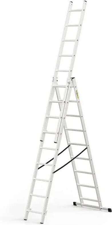 Drabest Aluminium-Haushaltsleiter 3-teilig, 150 kg 9 Stufen