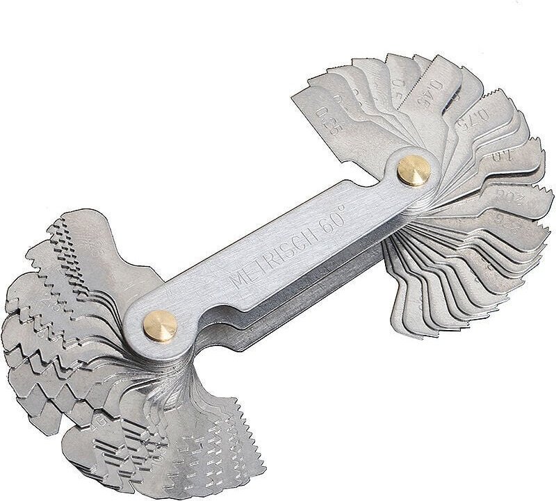 Gewindekamm, metrisches Gewindemessgerät, 58 Klingen, Stellschraube, Gewindesteigungs-Schneidmessgerät, metrisches Zoll-...