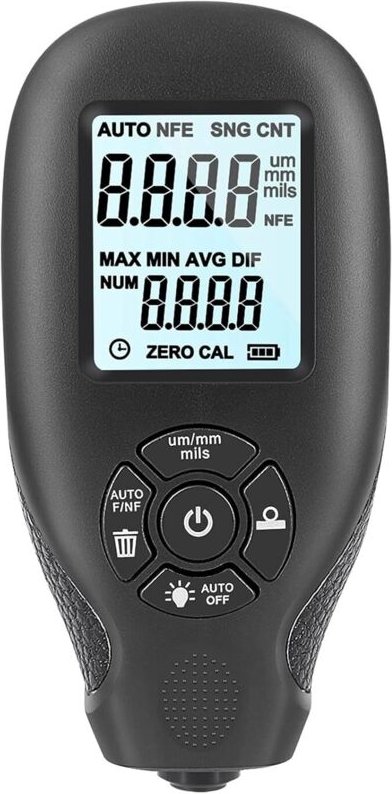 Autolack-Schichtdickenmessgerät, tragbares digitales LCD-Schichtdickenmessgerät mit Hintergrundbeleuchtung und Kalibrier...