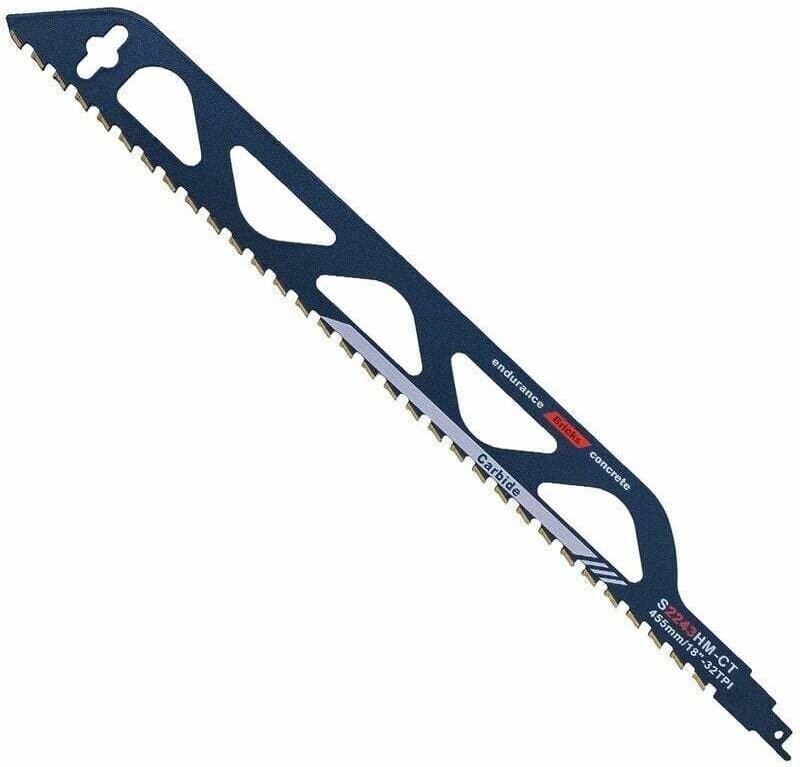 Säbelsägeblatt aus Wolframkarbidstahl – für Metall, Holz, Stein, Porenbeton, Ziegel, Zementplatten – Länge 455 mm (Model...