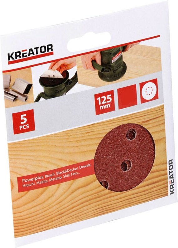 Set mit 5 Schleifscheiben 125 mm Kreator Getreide 080