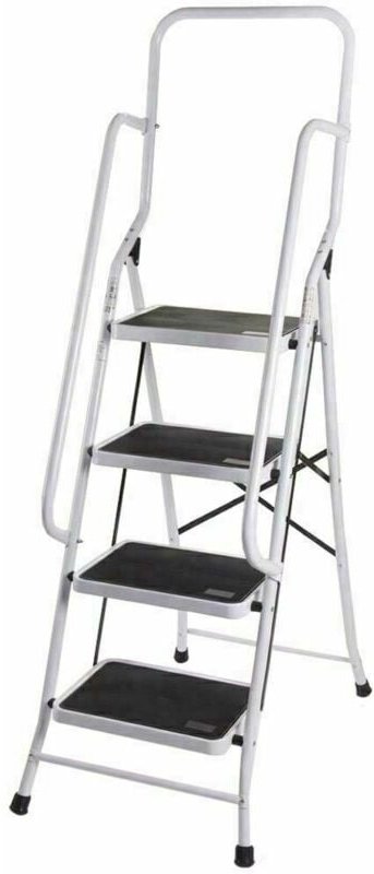 Klappbare 4-stufige Trittleiter aus Stahl, rutschfest, doppelter Schutz, Multifunktionsleiter – max. Belastung 150 kg