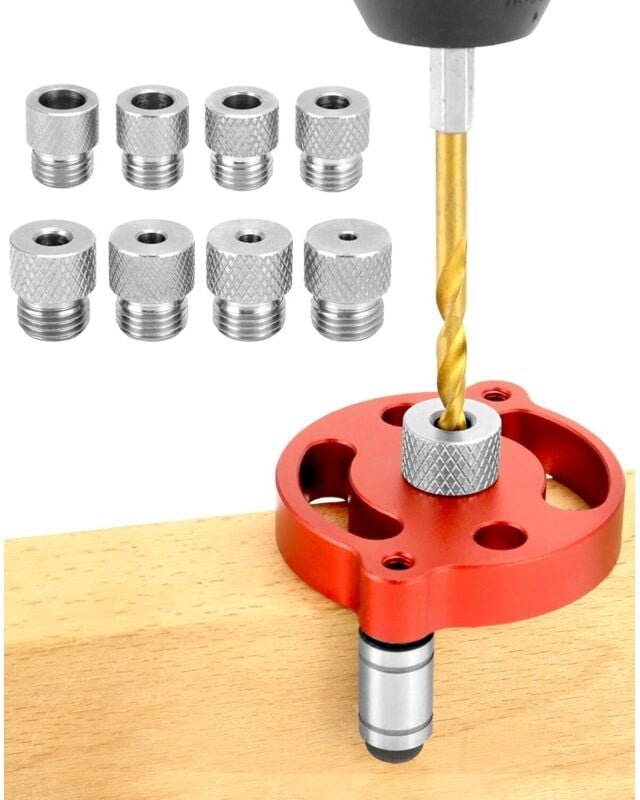 Jalleria - Holzbearbeitungszentrum-Finder-Kit, Bohrführungsfinder mit 3/4/5/6/7/8/9/10 mm Bohrbuchsen