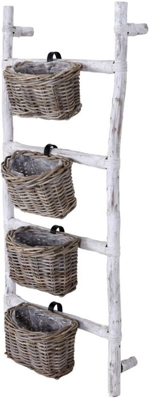 Abgestreifte Treppe mit Kubu-Grau-Pflanzgefäß 50 x 110 x 4 cm