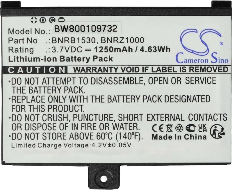 Vhbw - Akku Ersatz für Barnes & Noble 1ICP4/40/60 1S1P, 9875521, 9BS11GTFF10B3, BNRB1530 für eBook Reader (1250 mAh, 3,7...