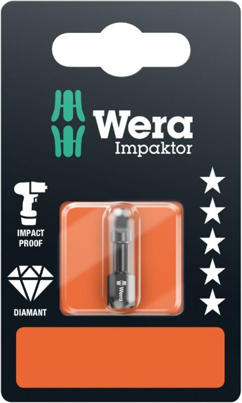 Thumbnail - Wera 868/1 IMP DC SB Impaktor Innenvierkant Bits, 3 x 25 mm