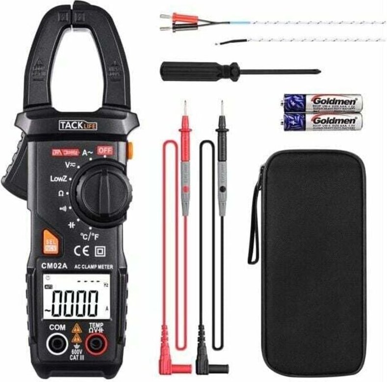 XVX - tacklife Strommesszange, Amperemeter mit 6000 Counts, professionelles Digitalmultimeter mit NCV-Strom-Autobereichs...
