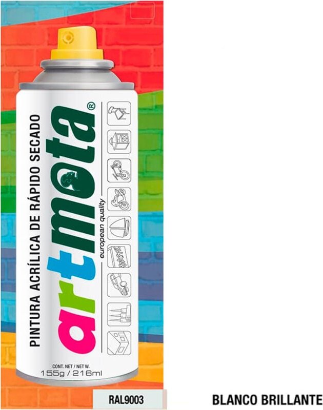 Glänzend Weiß Spray RAL9003, 216ml Mota Werkzeuge 39902