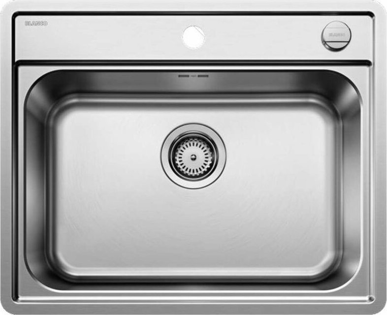 Lemis 6 - Spüle, 62x50 cm, mit Ablaufbedienung, Edelstahl gebürstet 525109 - Blanco