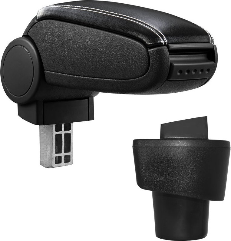 Mittelarmlehne Renault Twingo 3 mit Staufach Kunstleder Schwarz mit weißen Nähten pro.tec