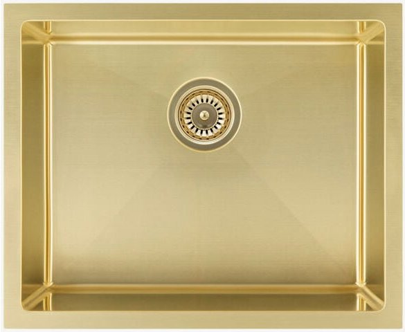 Kroos ® - Einfache Küchenspüle 550 mm - Messing gebürstet - Ohia