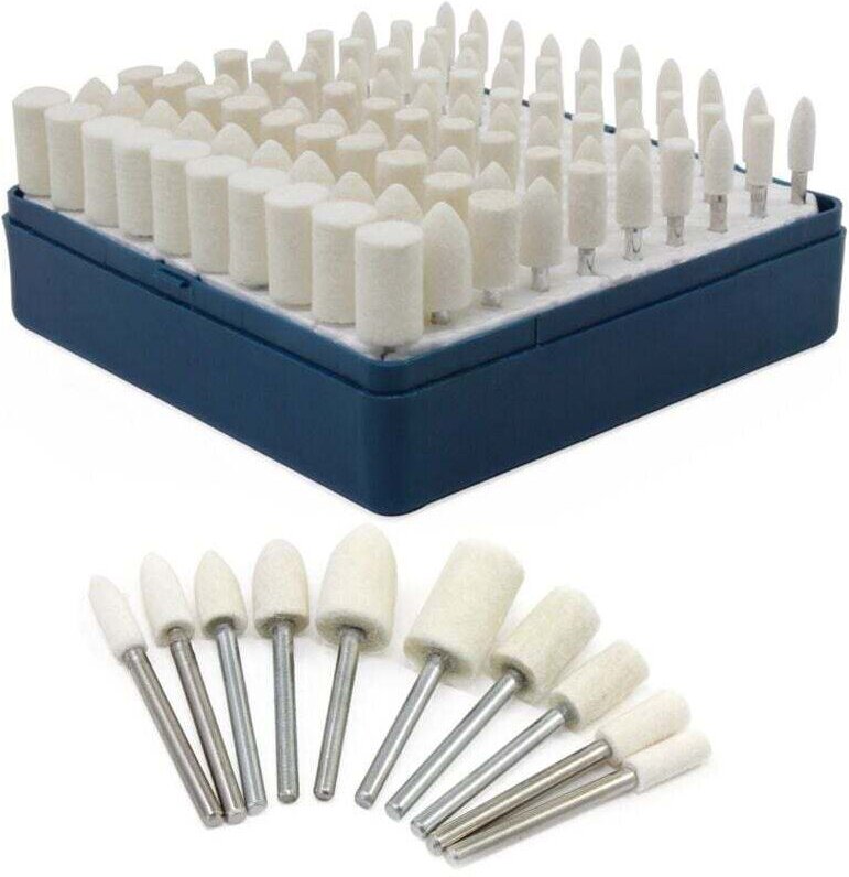 100 Stück Dornmontierter Wollfilz-Polierkopf, multifunktionaler Schleifpolierpunkt, Polierzubehör