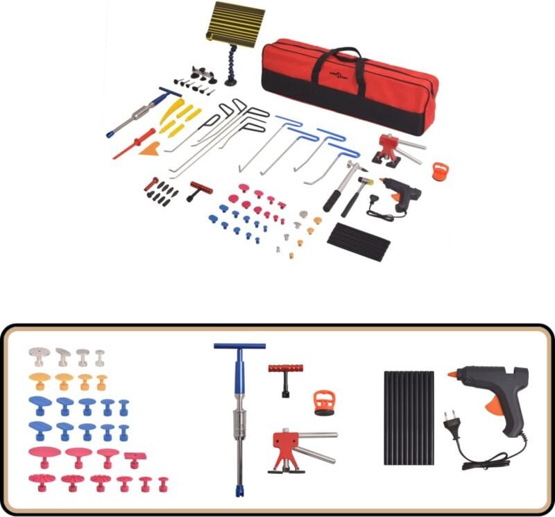 80-tlg. Ausbeulwerkzeug Set Edelstahl - Delle Reparatur - Lackreparatur - Ausbeuler Satz - Blech Reparatur - kfz Werksta...