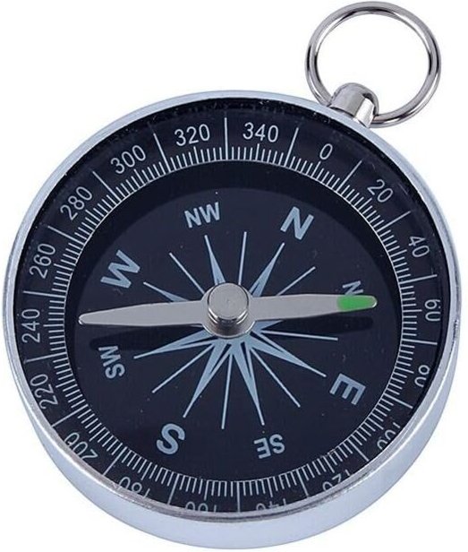 Csparkv - 44 x 44 x 10 mm) Kompass mit weißem Zifferblatt, tragbarer Aluminium-Taschenkompass, hochpräziser Überlebensko...