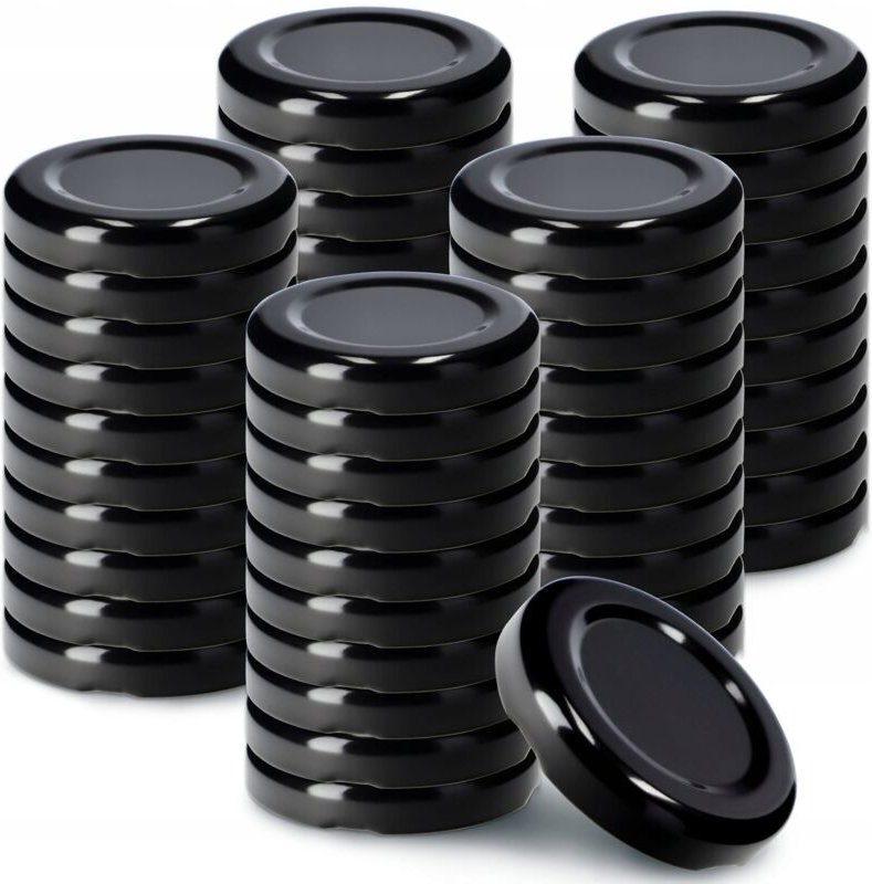 Schraubdeckel fi43 mm, aus Metall, für Einmachgläser, 50 Stück, Schwarz - Kadax