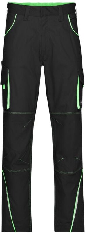 James&nicholson - Funktionelle Arbeitshose JN847 Gr. 46 black/lime-green