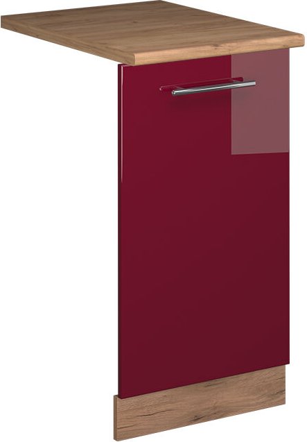 Geschirrspülblende Fame-Line, Bordeaux Hochglanz, 45 cm , AP Eiche, Vicco