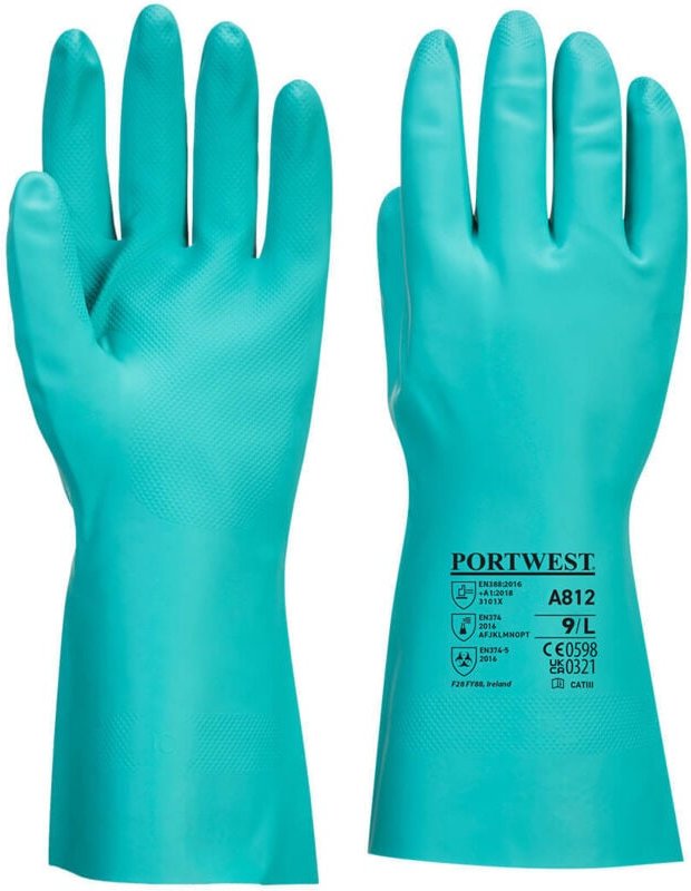 Thumbnail - Nitrosafe Plus Chemie Grün Handschuhe L - Größe 9