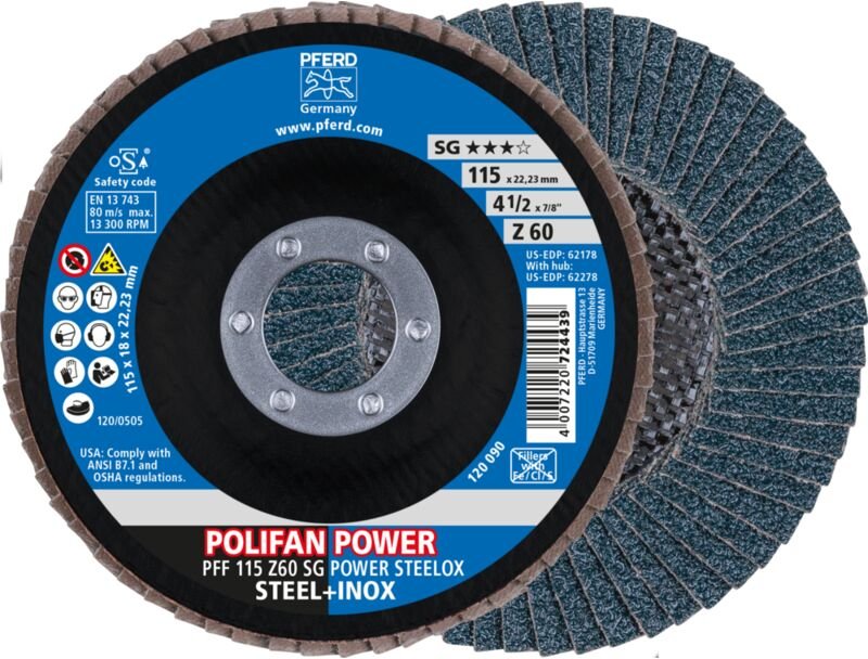 Fächerschleifscheibe z 60SG gerade 115mm K60 Pferd
