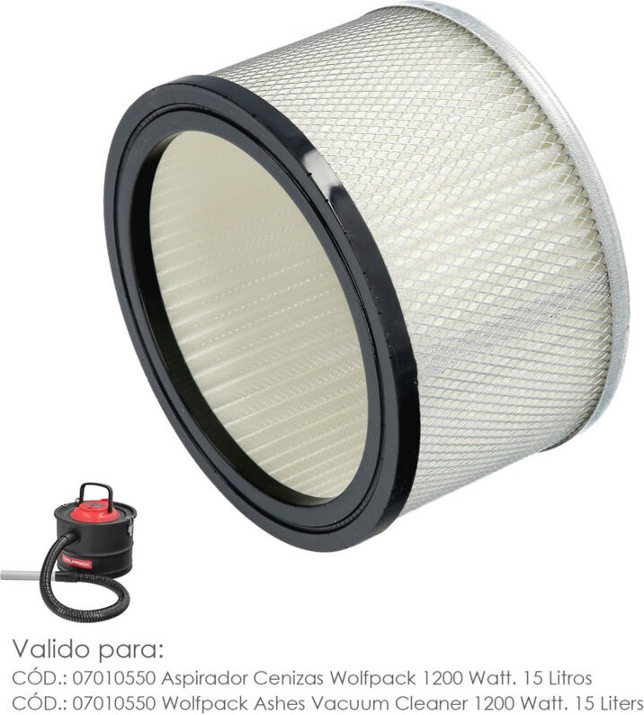 Filtro Para Aspirador De Cenizas Aspirador Cenizas Wolfpack 1200 Watt. 15 Litros (Codigo 07010550)
