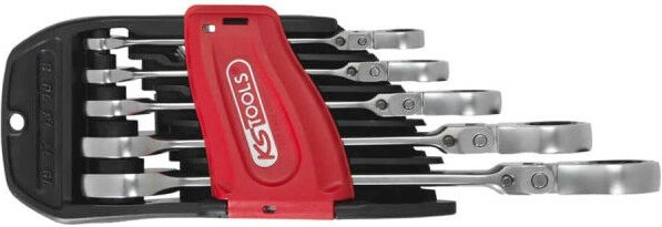 Ratschenschlüsselsatz ks tools Gearplus - 5-teilig - Kippkopf mit Verriegelung 503.4805