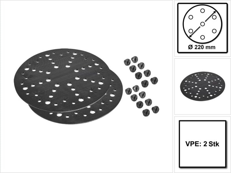 Interface Pad ip stf D220/48-LHS 2 225 2 Stk. ( 2x 205418 ) 220 mm für Langhalsschleifer planex lhs 2 225 eq (i) - Festo...