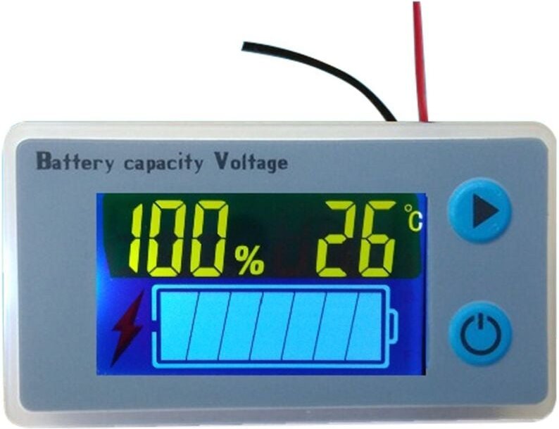 Thumbnail - Alarm-Plus-Sonde, Multifunktions-Voltmeter, 10–100 V, LCD-Batteriekapazität mit Temperaturanzeige