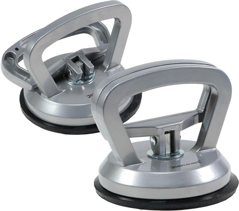 2er Set Vakuum Saugheber 50kg Hebekraft mit Alugriff Sauggriff Plattenheber