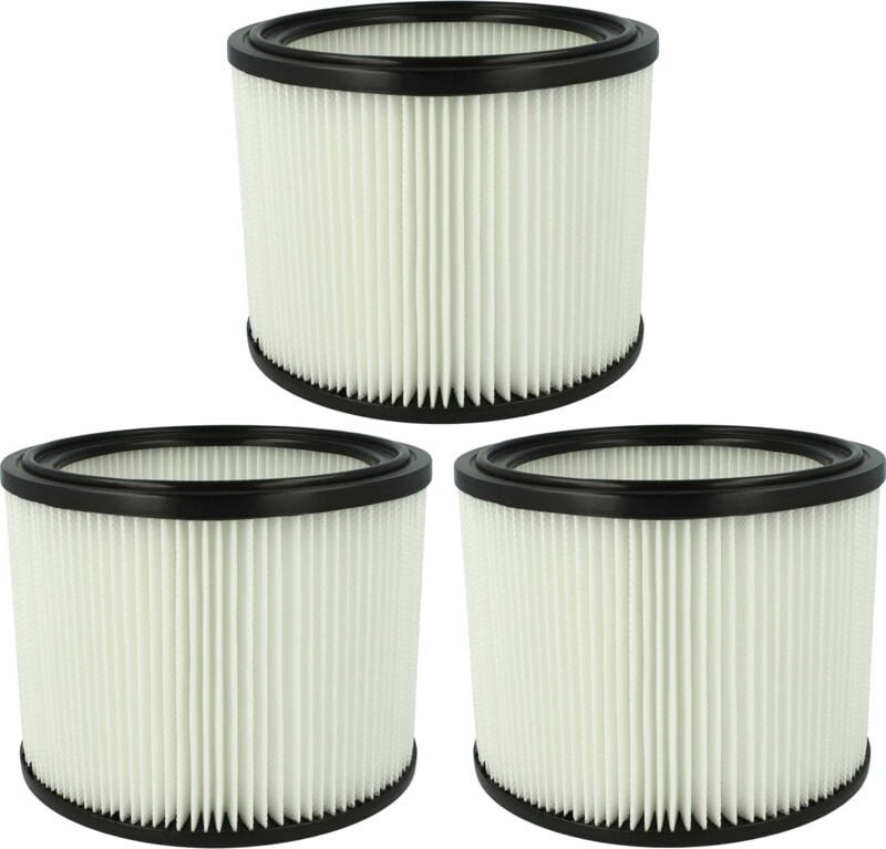Thumbnail - 3x Filterelement Ersatz für Bosch, Makita für Nass-/Trockensauger - Feinstaubfilter, Papier / Gummi - Vhbw