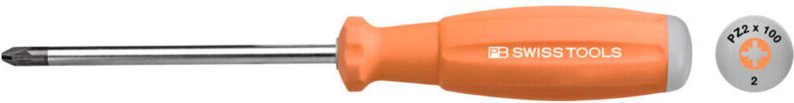 Pb Swiss Tools - Pozidriv-Schraubendreher, mit 2K-SwissGrip-Heft, Kreuzschlitzgröße 2