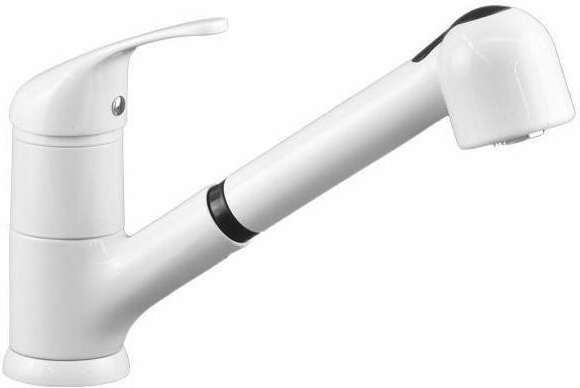 Spültischmischer in glänzendem Weiß mit ausziehbarer Doppelstrahlbrause Gattoni Mercurio 0220/PC01 weiß