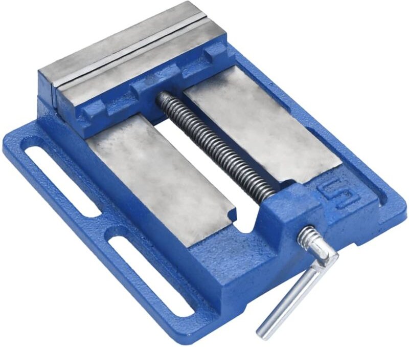 Maschinenschraubstock Blau 121 mm Gusseisen Vidaxl