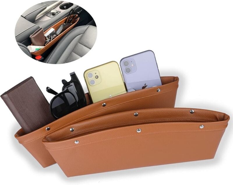 Thumbnail - Alovez - Pcs Auto Sitz Lücke Lagerung Box pu Leder Auto Sitz Lücke Organizer