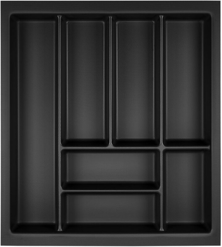 So-tech - orga-box Junker Slim Besteckeinsatz 425 x 476 mm Lavagrau mit Perlstruktur für 50er Schränke Küchen Schubladen...