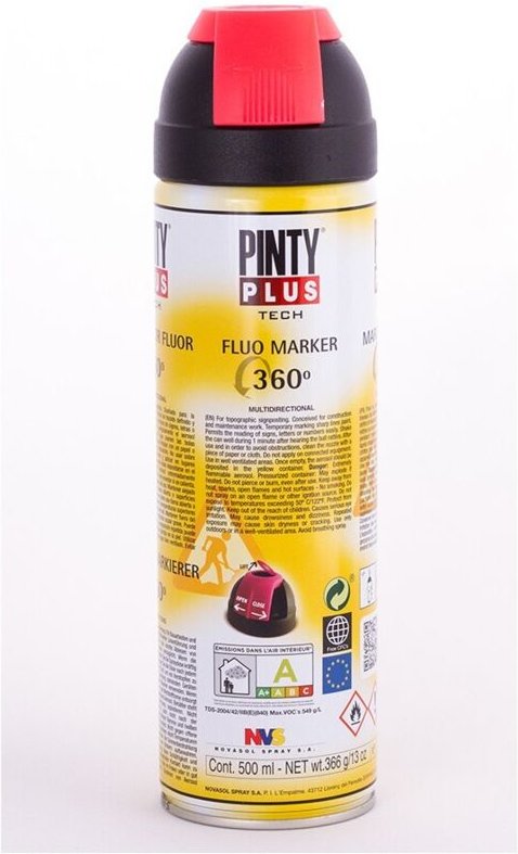 Sprühfarbe PintyPlus Tech Marker 360° Rot 650cc T107
