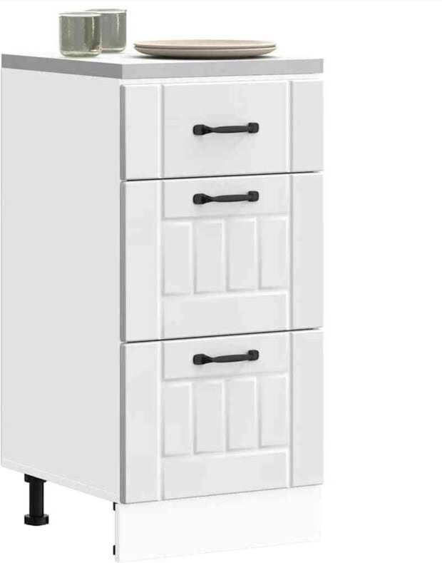 Küchen-Unterschrank Lucca Weiß Holzwerkstoff - Vidaxl