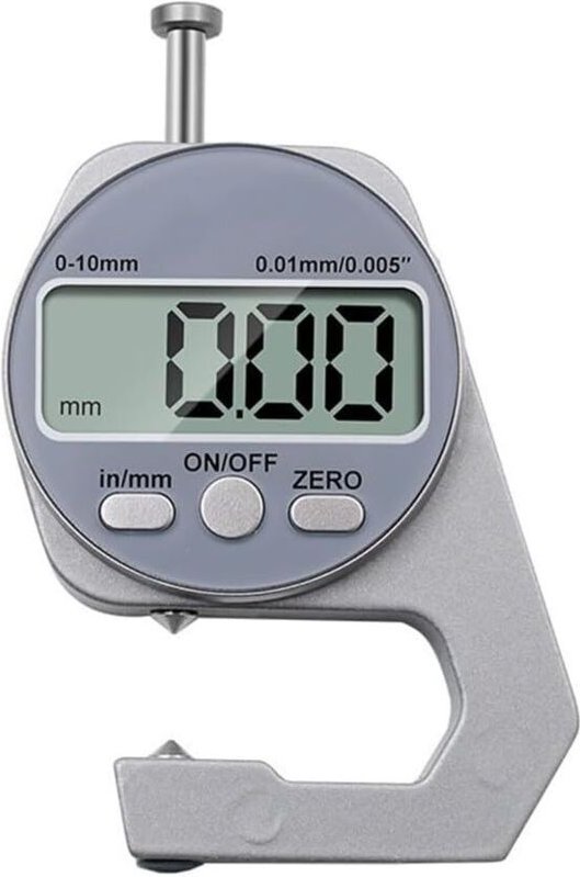 0–10 mm digitales Präzisions-Dickenmessgerät, elektronisches Mikrometer mit Aluminiumgehäuse für Metall, Papier, Stoff (...
