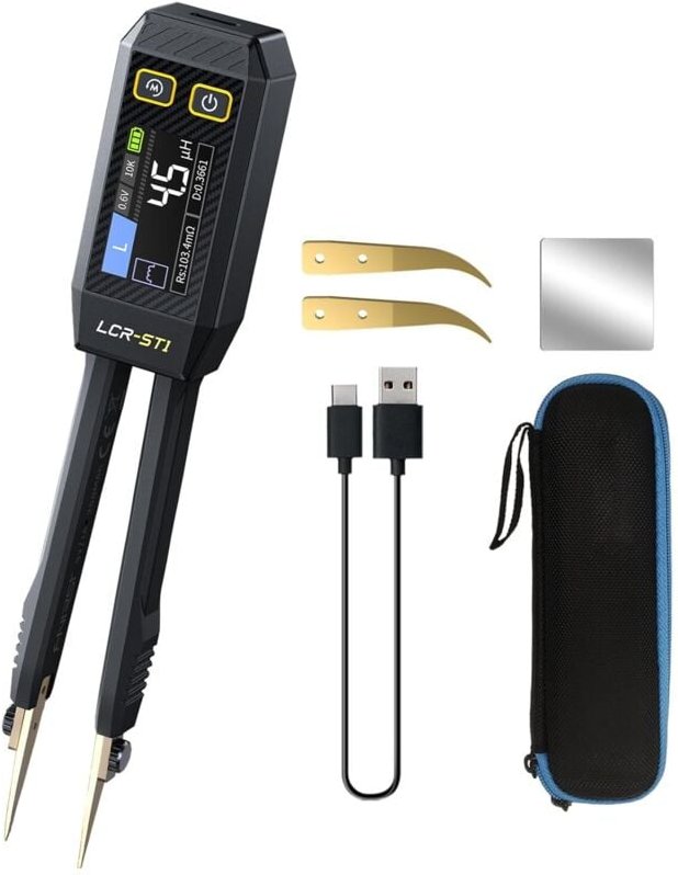 Verbesserte Version LCR-ST1 Mini Smart LCR-Meter, SMD-Tester, ESR-Meter – 100 Hz, 1 kHz und 10 kHz Widerstands-, Kapazit...