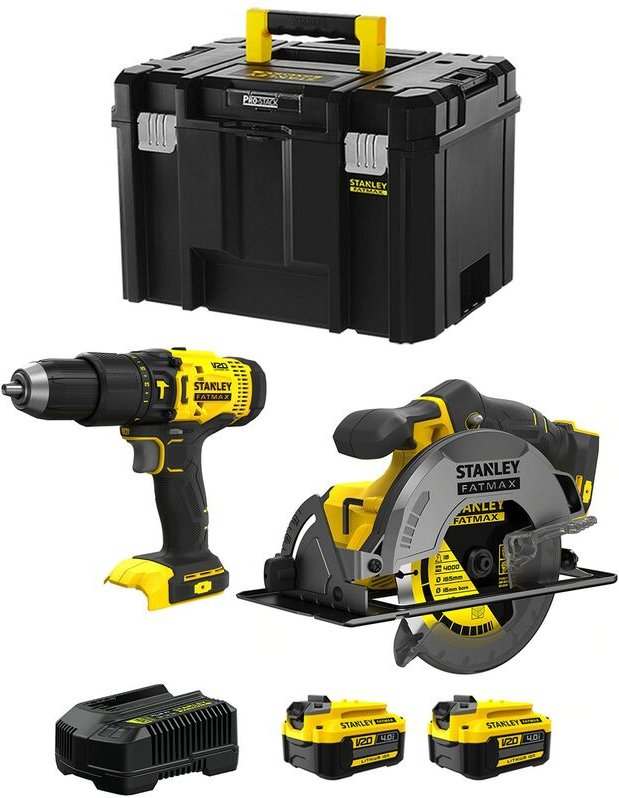 Stanley - FatMax Kit SVK211 (SFMCD711 + SFMCS500 + 2 x 4,0 Ah + Ladegerät + tstak vi)