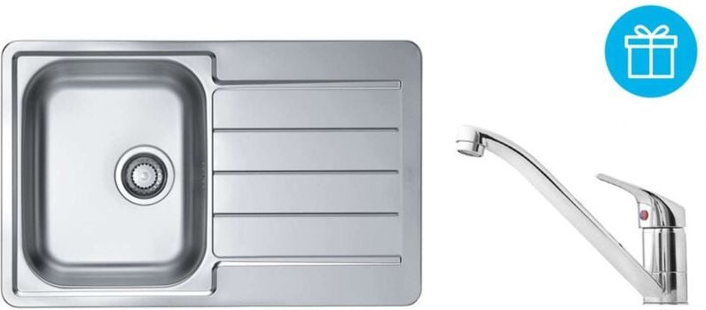 Alveus - Sets - Spüle-Set Line 80 und Armatur Riviera + Geschenk, chrom SETA271