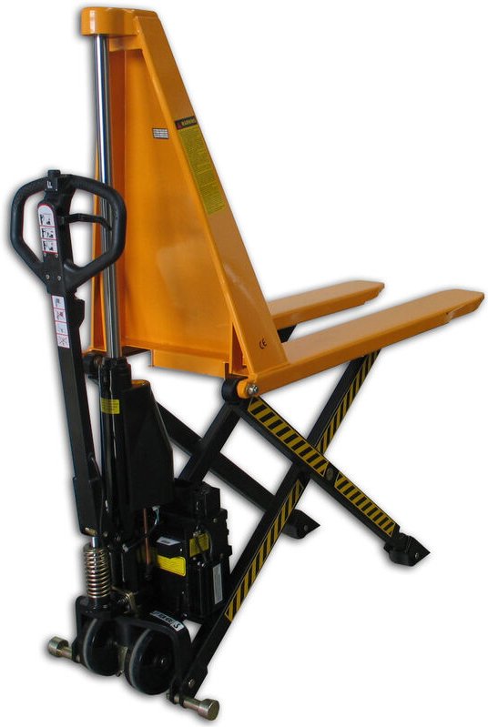 qteck Semi-Elektrischer Scherenhubwagen SHW-Serie 1000kg Tragkraft PU/Single 1190mm Gabellänge